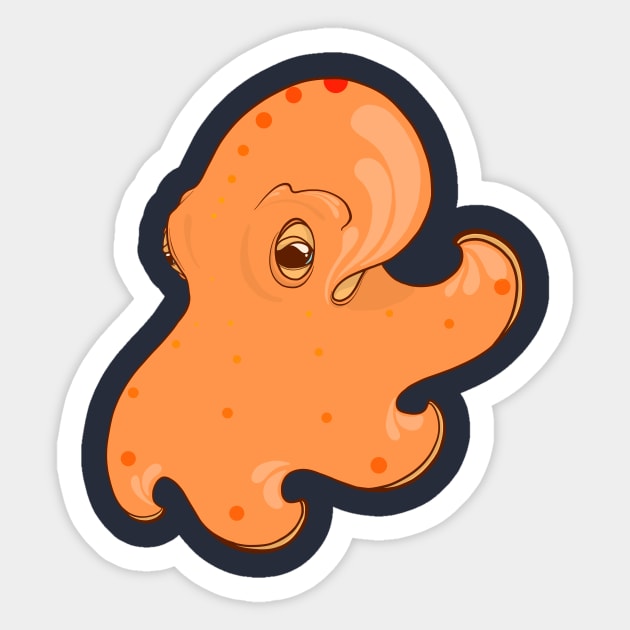 Orange Baby Octopus Sticker by Inklings of Grace